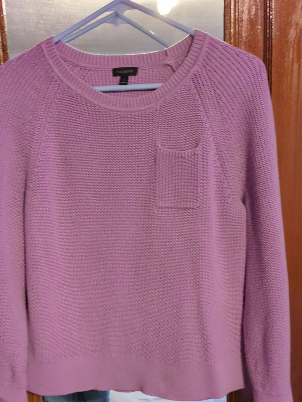 Talbots Lilac Crewneck Sweater with Chest Pocket